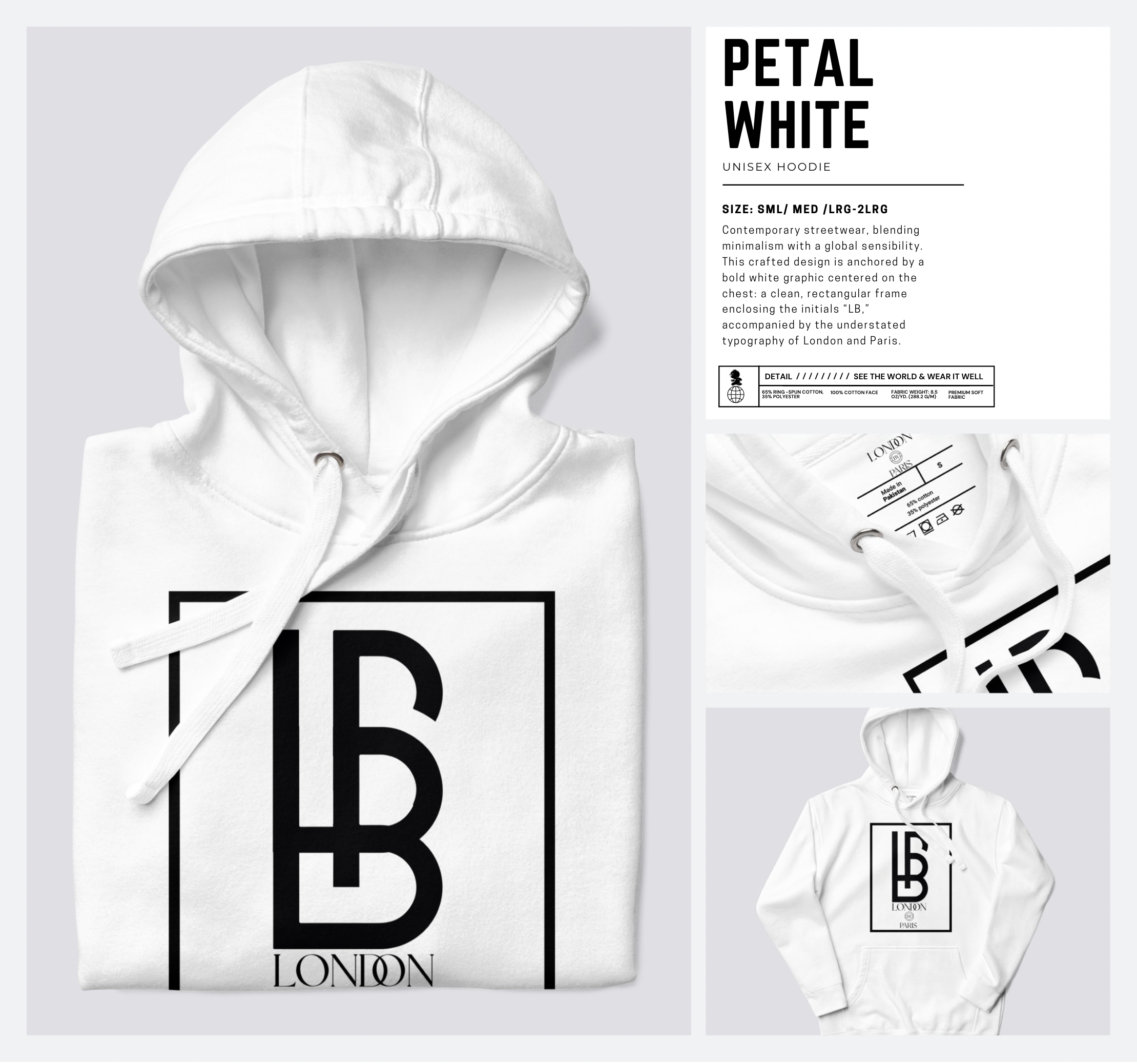 Petal White Hoodie