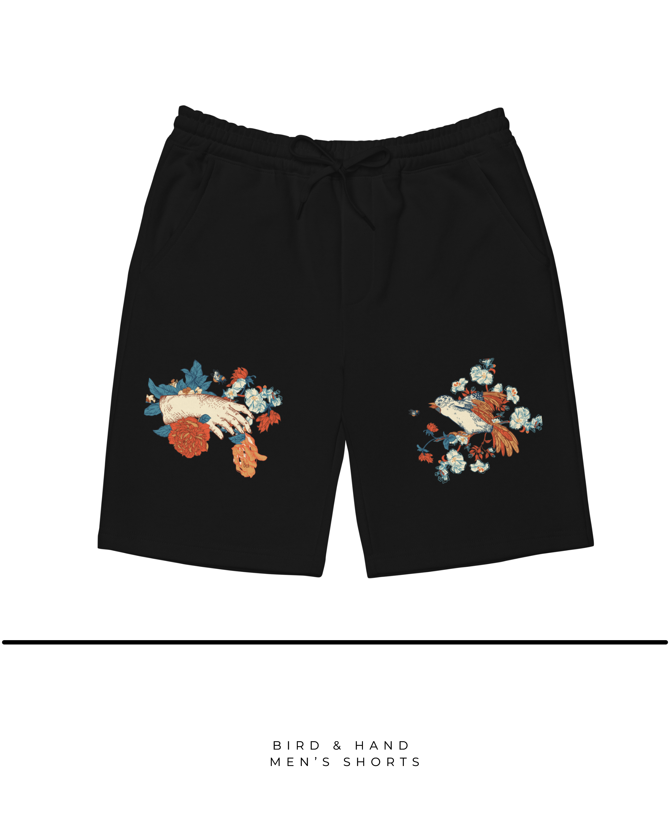 Bird & Hand Essential Black Shorts (Men)