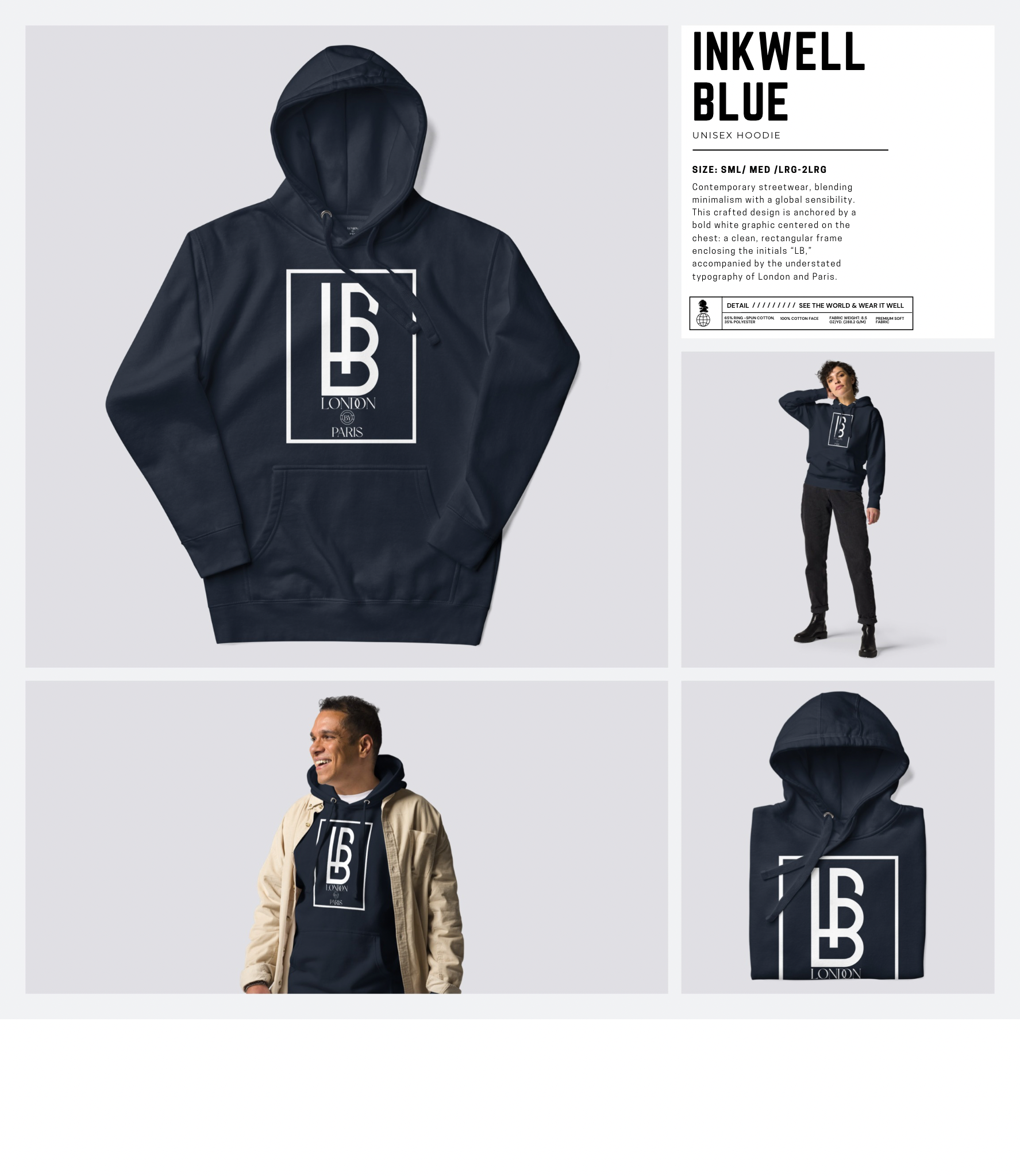 Inkwell  Blue Hoodie